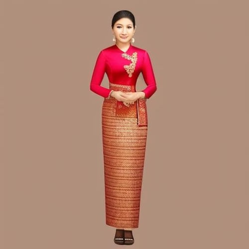 Myanmar Traditional wedding outfits by BurmeseAi on Tensor.Art