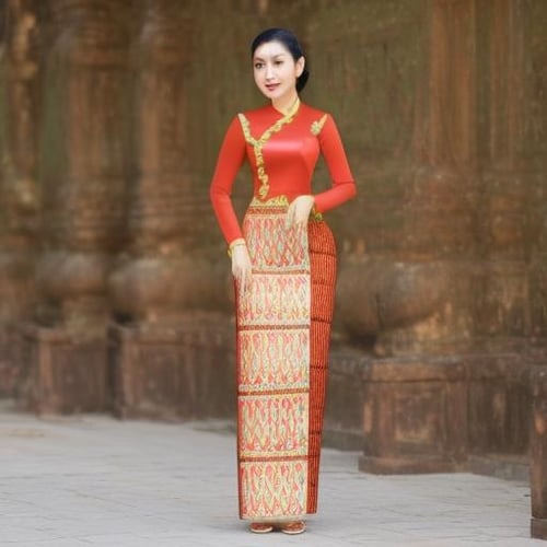 Myanmar Traditional wedding outfits by BurmeseAi on Tensor.Art