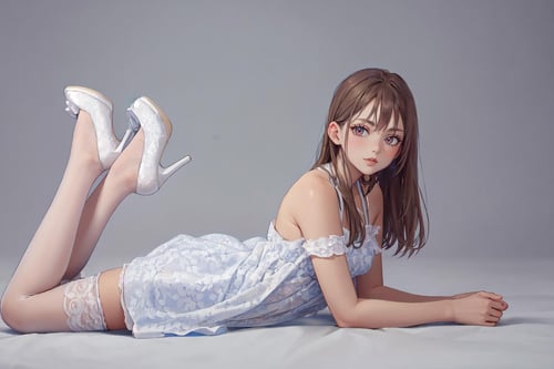 Lavender Lace Dress by ARZUMATA on Tensor.Art