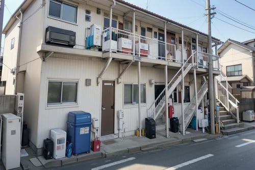 日本のアパート / Wooden apartment commonly seen in Japan SD15 by swingwings on Tensor.Art