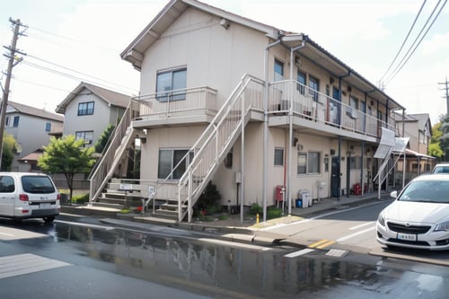 日本のアパート / Wooden apartment commonly seen in Japan SD15 by swingwings on Tensor.Art