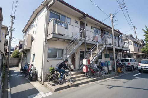 日本のアパート / Wooden apartment commonly seen in Japan SD15 by swingwings on Tensor.Art