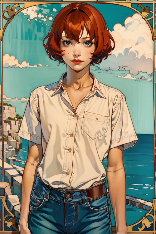 【复古插画】人物画像复古海报2.5d画风 by 卷儿 丨 AiCC on Tensor.Art