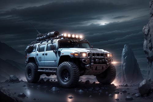 Modified off-road vehicles big white bear SUV（改装越野大白熊）LoRa by Mr.A on Tensor.Art