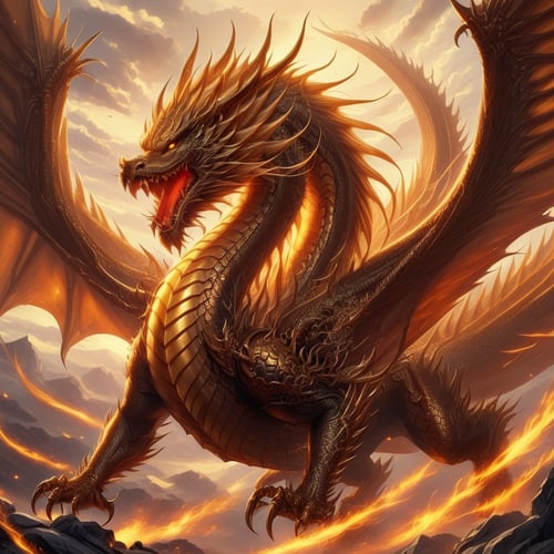#Dragonyear Golden Dragon by JiroJohn558192 on Tensor.Art