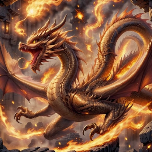 #Dragonyear Golden Dragon by JiroJohn558192 on Tensor.Art