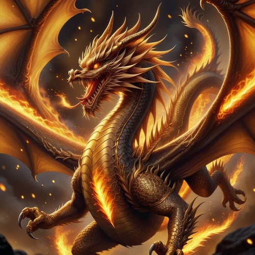 #Dragonyear Golden Dragon by JiroJohn558192 on Tensor.Art