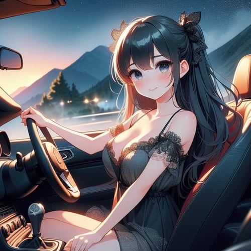 girl like mini car / driving cabrio by 鬼畫符 on Tensor.Art