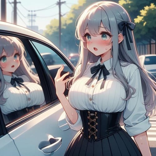 girl like car glass / showcase glass by 鬼畫符 on Tensor.Art