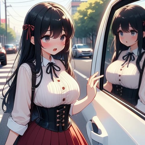girl like car glass / showcase glass by 鬼畫符 on Tensor.Art