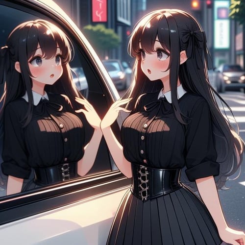 girl like car glass / showcase glass by 鬼畫符 on Tensor.Art