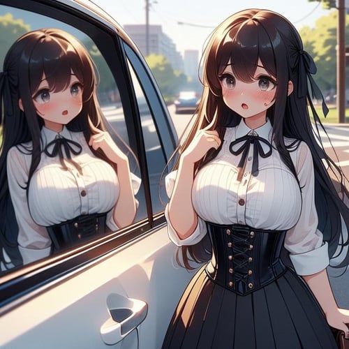 girl like car glass / showcase glass by 鬼畫符 on Tensor.Art