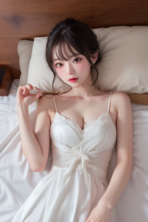 Make girl in white dress lie on white bed by bbd10615 on Tensor.Art