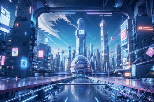 电商科技城市展台背景 by Sec银河 on Tensor.Art