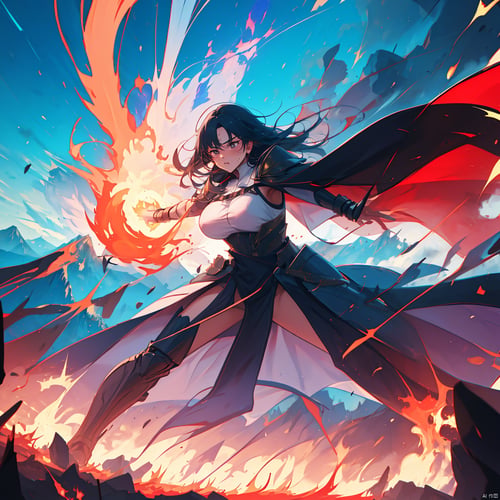 火焰打击--魔法特效(奇幻元素) by 荣耀之心 on Tensor.Art