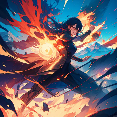 火焰打击--魔法特效(奇幻元素) by 荣耀之心 on Tensor.Art