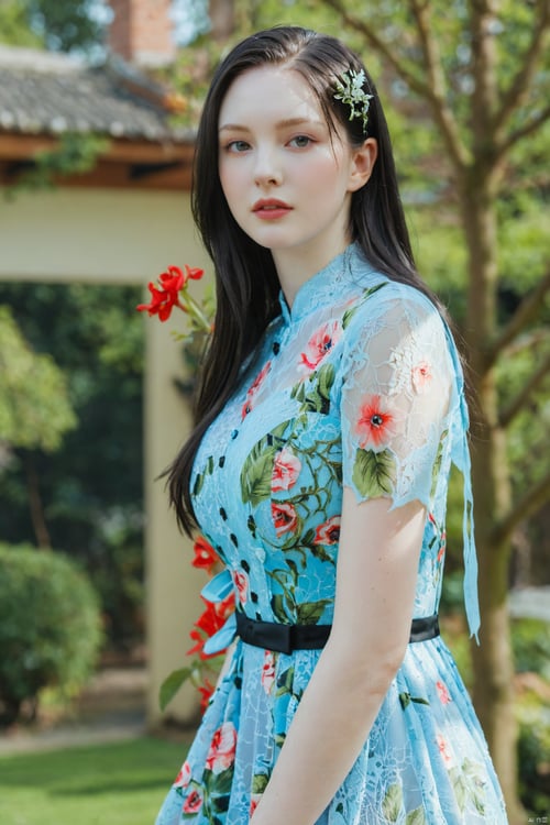 X蕾丝刺绣礼服裙Formal dress by DeepBlue藍心 on Tensor.Art