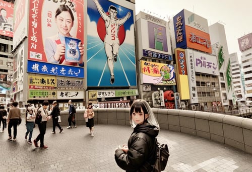 グリコのネオンサイン Glico's neon sign in Dotonbori, Osaka. SDXL by swingwings on Tensor.Art