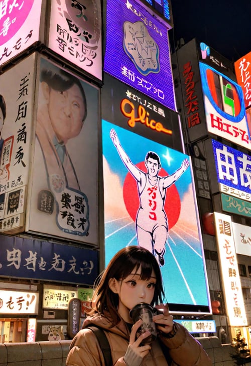 グリコのネオンサイン Glico's neon sign in Dotonbori, Osaka. SDXL by swingwings on Tensor.Art