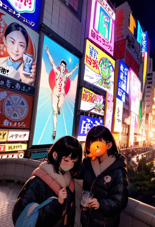 グリコのネオンサイン Glico's neon sign in Dotonbori, Osaka. SDXL by swingwings on Tensor.Art
