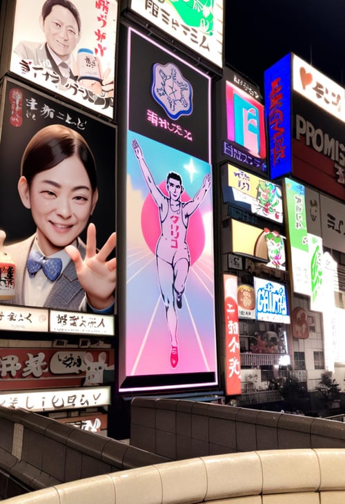 グリコのネオンサイン Glico's neon sign in Dotonbori, Osaka. SDXL by swingwings on Tensor.Art