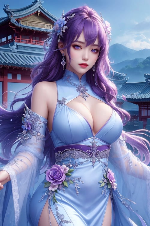 PURPLE HAIR WUXIE GIRL by APOLLONHY on Tensor.Art