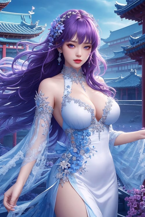 PURPLE HAIR WUXIE GIRL by APOLLONHY on Tensor.Art