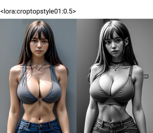 clothing - crop top style 01 (chest chain) by 鬼畫符 on Tensor.Art