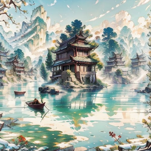 水墨江南插画风格 by 无极AI on Tensor.Art