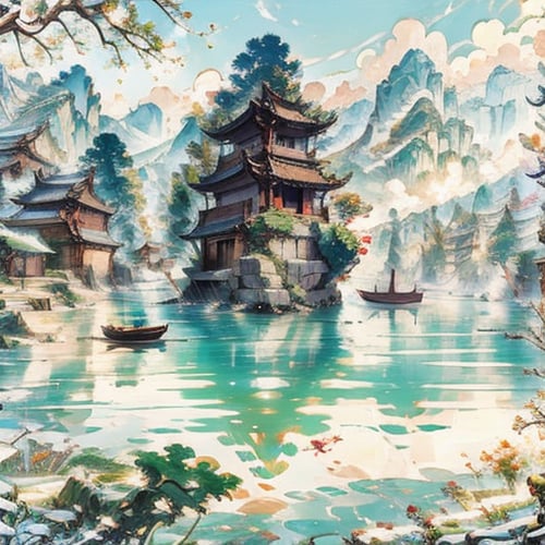 水墨江南插画风格 by 无极AI on Tensor.Art