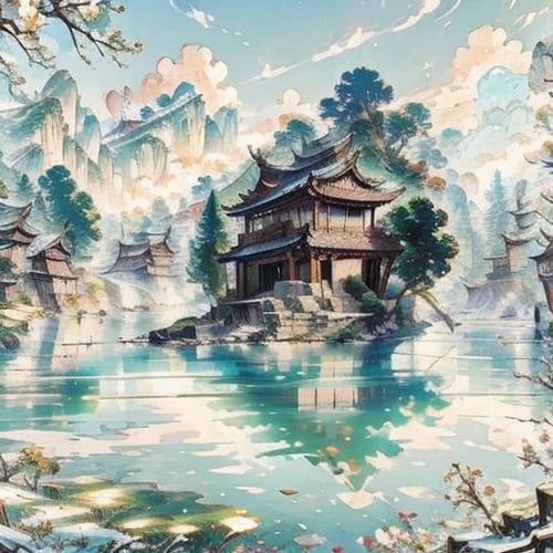 水墨江南插画风格 by 无极AI on Tensor.Art
