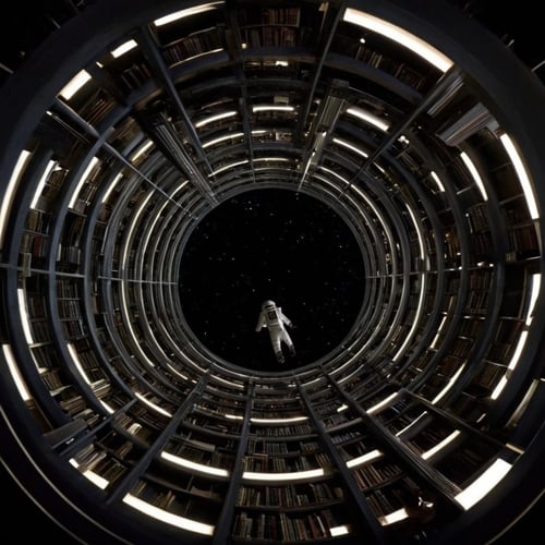 Tesseract from Interstellar film style XL (Hyper-cubic, grid-like structure) by EauDeNoire on Tensor.Art