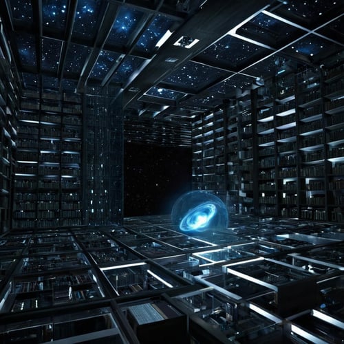 Tesseract from Interstellar film style XL (Hyper-cubic, grid-like structure) by EauDeNoire on Tensor.Art