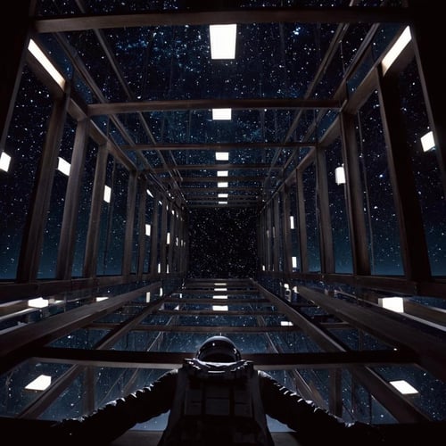 Tesseract from Interstellar film style XL (Hyper-cubic, grid-like structure) by EauDeNoire on Tensor.Art