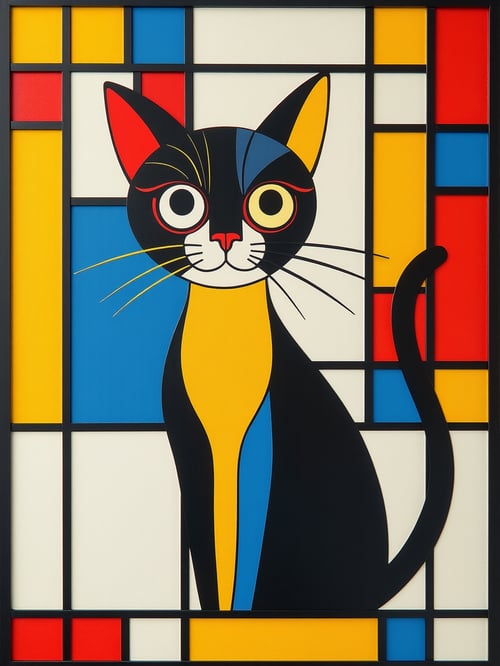 蒙德里安和猫 by lionwill on Tensor.Art
