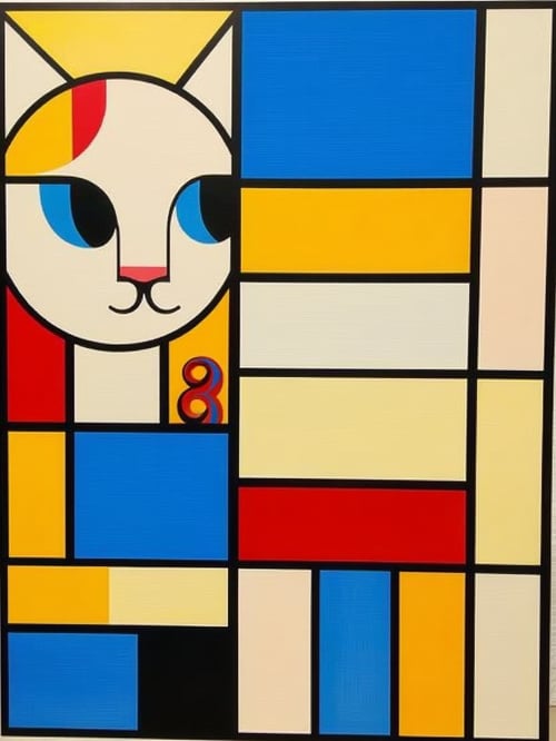 蒙德里安和猫 by lionwill on Tensor.Art