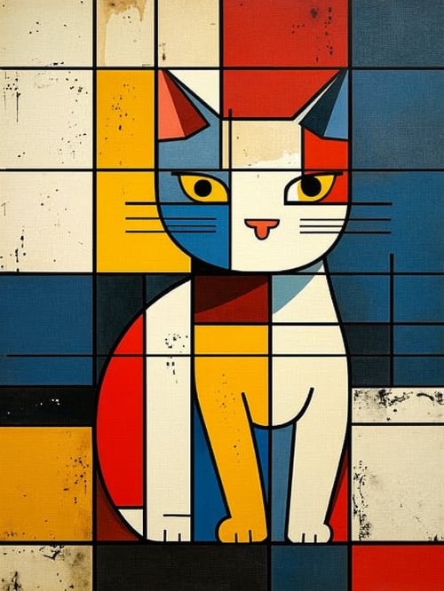 蒙德里安和猫 by lionwill on Tensor.Art