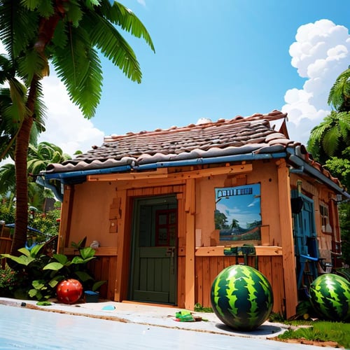 Tropical Buildings (Delfino Plaza, Super Mario Sunshine) [SDXL & SD1.5] by Citron Legacy on Tensor.Art