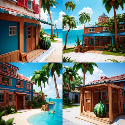 Tropical Buildings (Delfino Plaza, Super Mario Sunshine) [SDXL & SD1.5] by Citron Legacy on Tensor.Art