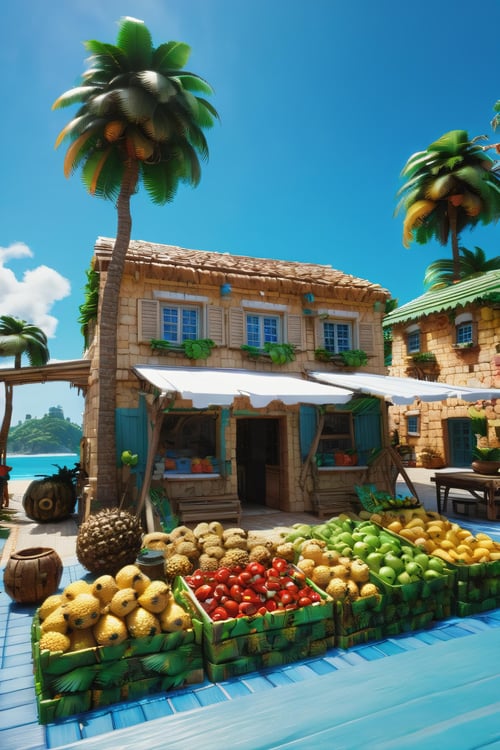 Tropical Buildings (Delfino Plaza, Super Mario Sunshine) [SDXL & SD1.5] by Citron Legacy on Tensor.Art