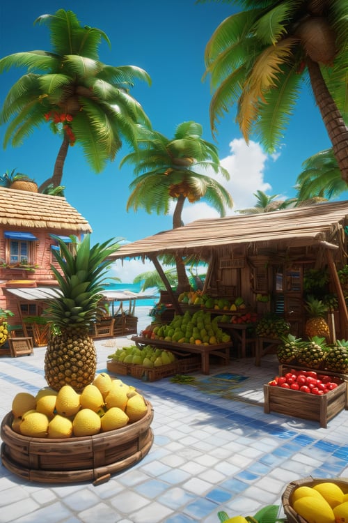 Tropical Buildings (Delfino Plaza, Super Mario Sunshine) [SDXL & SD1.5] by Citron Legacy on Tensor.Art