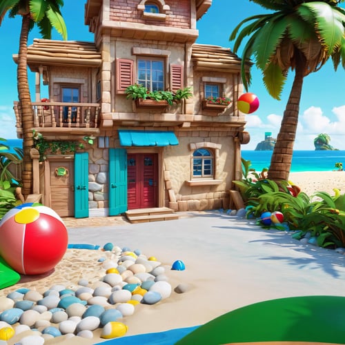 Tropical Buildings (Delfino Plaza, Super Mario Sunshine) [SDXL & SD1.5] by Citron Legacy on Tensor.Art