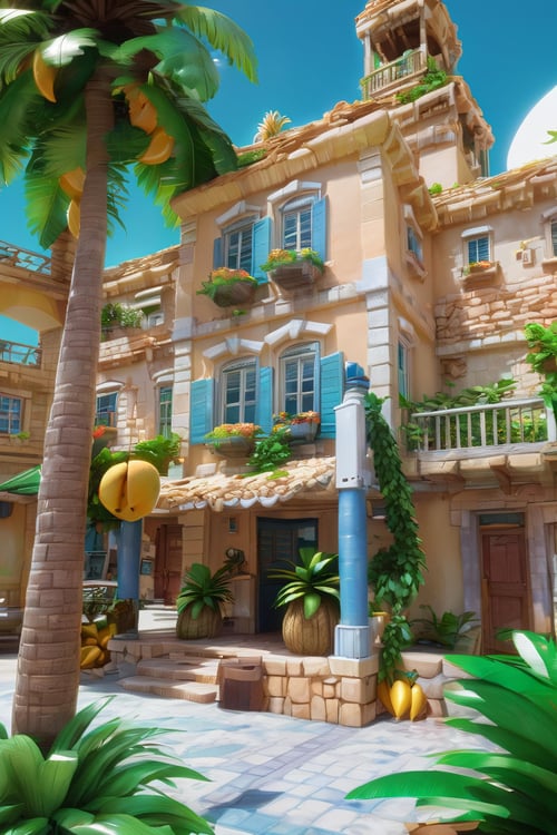 Tropical Buildings (Delfino Plaza, Super Mario Sunshine) [SDXL & SD1.5] by Citron Legacy on Tensor.Art