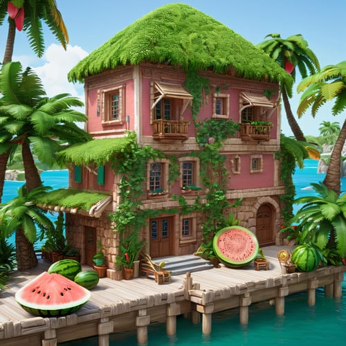 Tropical Buildings (Delfino Plaza, Super Mario Sunshine) [SDXL & SD1.5] by Citron Legacy on Tensor.Art