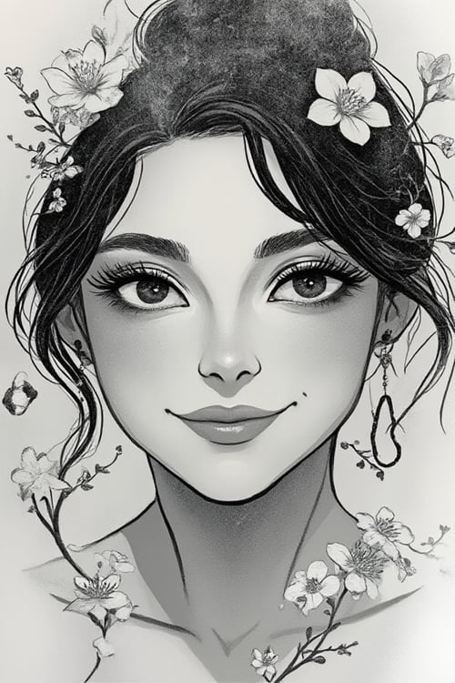 Flowers LineArt - Flux by Diable on Tensor.Art