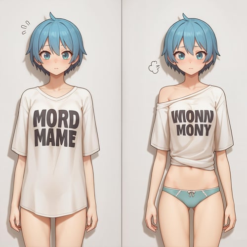 Cinching clothes before and after concept LoRa by DiffusionArchive on Tensor.Art