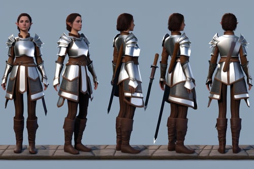 XL Baldur's Gate 3 Turn, Multi-View, Turnaround, Model Sheet, Character Design by ChamberSu on Tensor.Art
