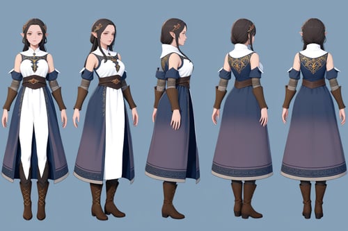 XL Baldur's Gate 3 Turn, Multi-View, Turnaround, Model Sheet, Character Design by ChamberSu on Tensor.Art