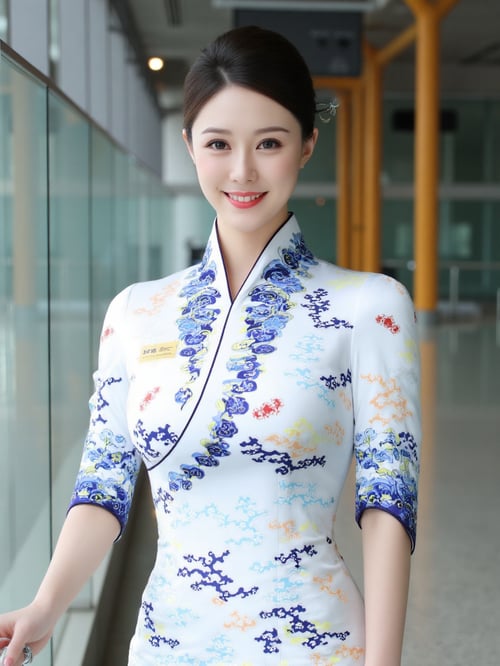 OA南航空姐制服|青花瓷旗袍|国风新中式|F.1 by OpenArtX on Tensor.Art