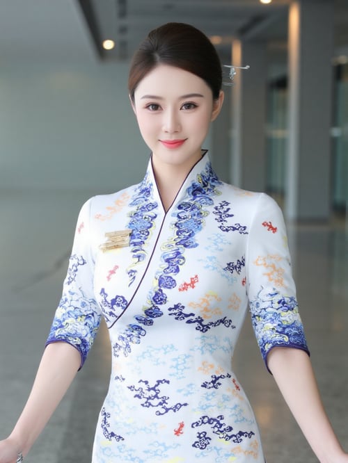 OA南航空姐制服|青花瓷旗袍|国风新中式|F.1 by OpenArtX on Tensor.Art